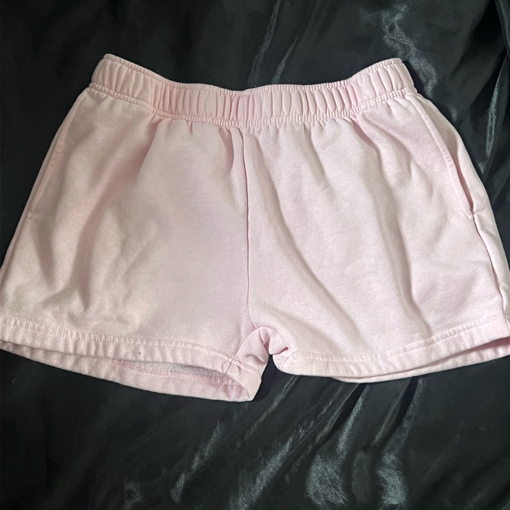 Pink Cotton Pajama Shorts with Elastic Waistband